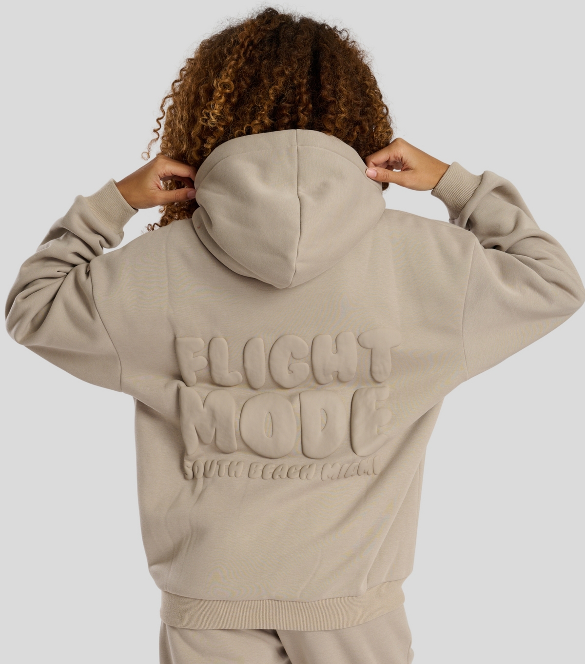 Women's Stone Borg Fleece Lined Flight Mode Hoodie South Beach New Look