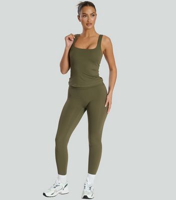 South Beach Khaki High Waist Leggings New Look