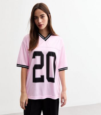 Pink Oversized 20 Football T-Shirt | New Look