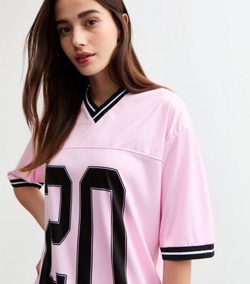 Pink Oversized 20 Football T-Shirt