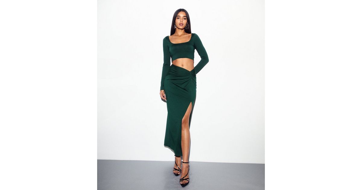 Green Knot Waist Maxi Skirt | New Look