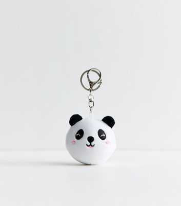 White Panda Fabric Keyring