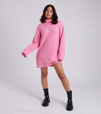 Urban Bliss Pink Roll Neck Knit Mini Dress