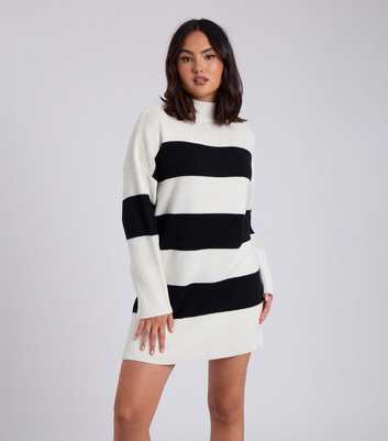 Urban Bliss Cream Striped Knit Mini Dress