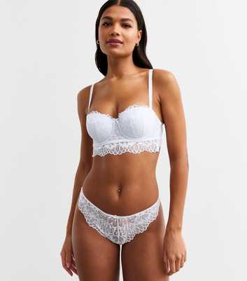 White Multiway Strapless Lace Bra