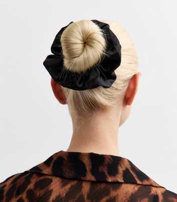 Black Satin Scrunchie 