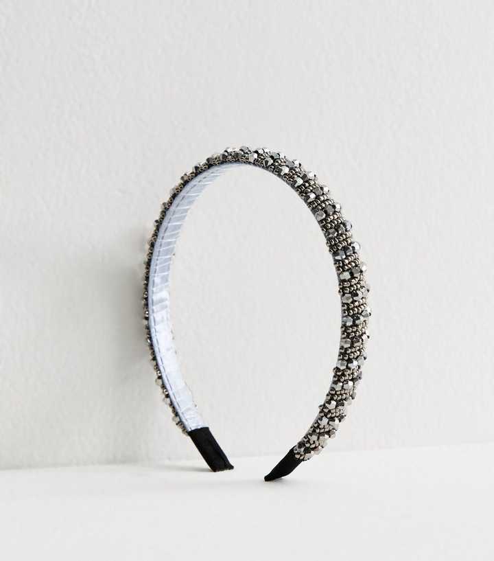 Silver Sparkle Bead Embellished Headband