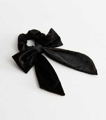 Black Velvet Bow Scrunchie