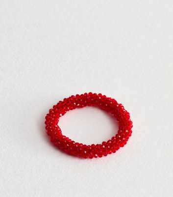 Red Beaded Hair Band 