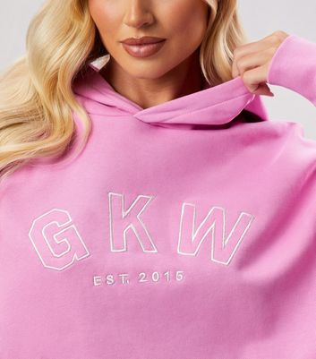 Gym King Pink Relaxed Fit Logo Hoodie New Look