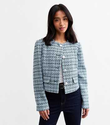 Petite Blue Bouclè Jacket