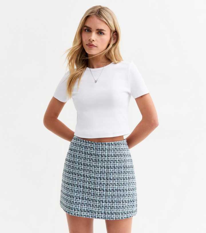Petite Blue Boucle A-Line Skirt