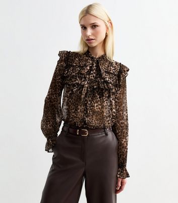 New look leopard print blouse best sale