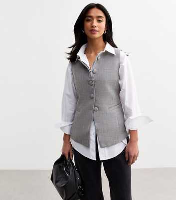 Petite Grey Crew Neck Waistcoat