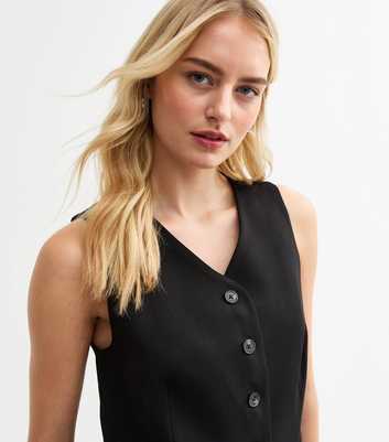 Tall Black V-Neck Waistcoat