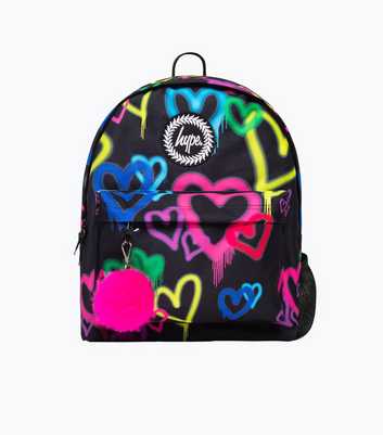 HYPE Black Graffiti Heart Iconic Backpack 