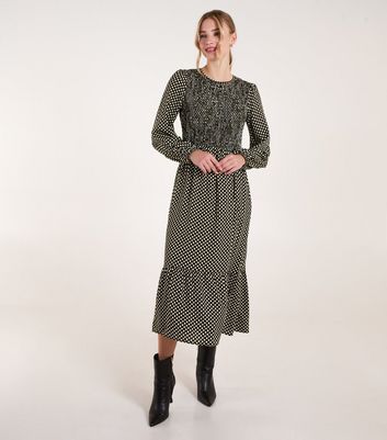 niana flocky dot pants dress　M HUSH Grace A-Line Polka Dot Midi Dress