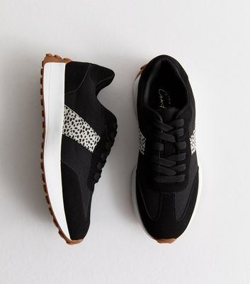 Black trainers with leopard print online