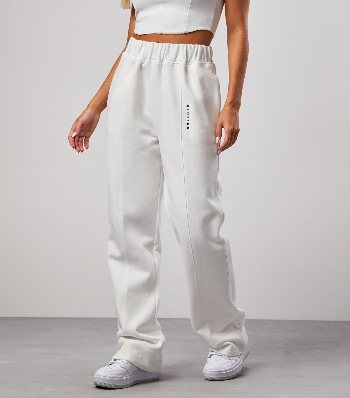 Women's Cream Seam Detail Joggers Gym King New Look