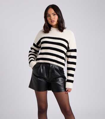 Urban Bliss Cream Striped Ribbed Knit Jumper