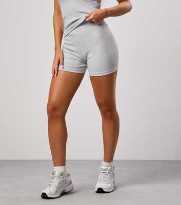 Gym King Pale Grey Rib Cycling Shorts