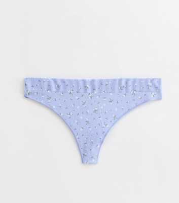 Blue Ditsy Floral Thong 