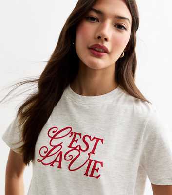 Pale Grey C'est La Vie T-Shirt