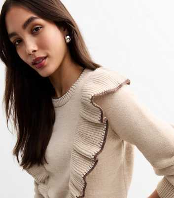 Cream Frill Trimmed Jumper