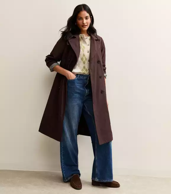 New Look: Brown Double Breasted Trench Coat