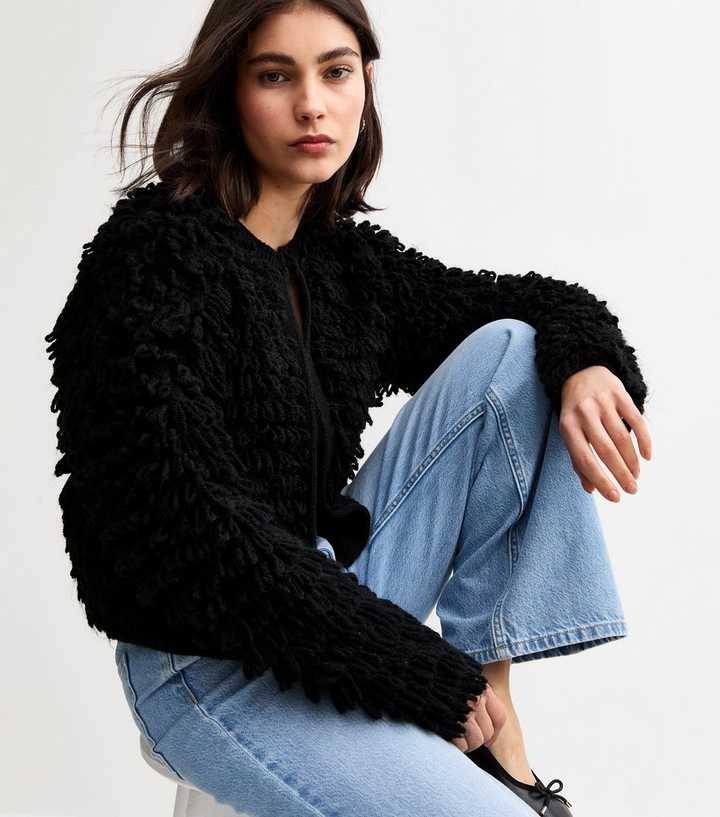 Black Looped Thread Cardigan