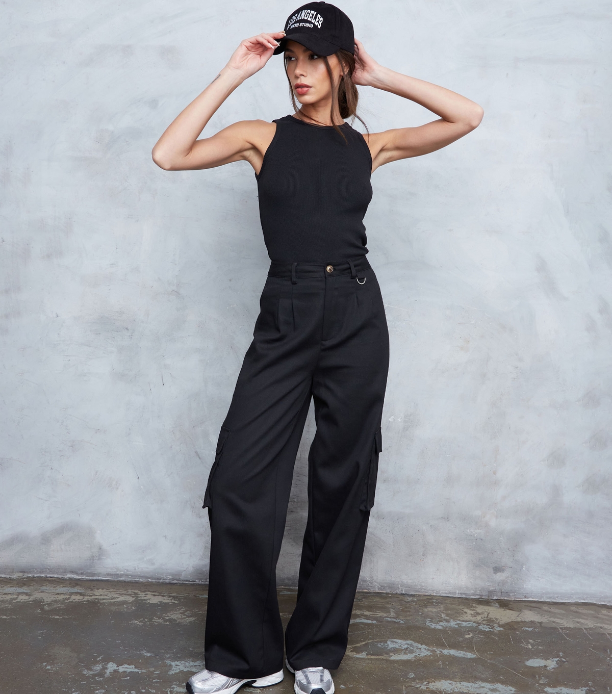 Women's Black Wide Leg Cargo Trousers WKNDGIRL New Look