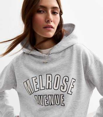 Grey Marl Relaxed Melrose Hoodie