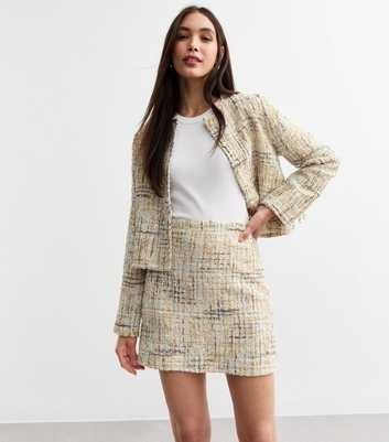 Cameo Rose Off White Bouclé Skirt