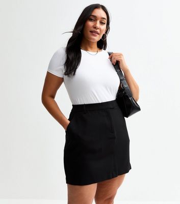 Plus size black a line skirt best sale