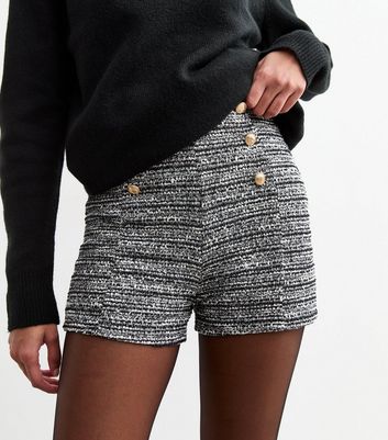 Black white shorts on sale