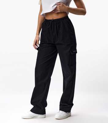 Gym King Black Wide Leg Cargo Trousers