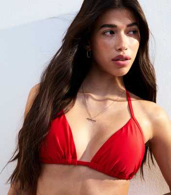 Red Halterneck Bikini Top