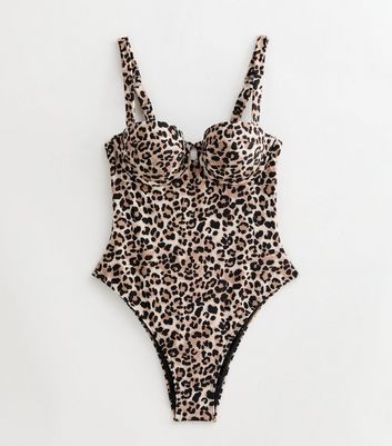 leopard print underwire swimsuit