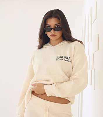 WKNDGIRL Stone Embroidered Knit Hoodie