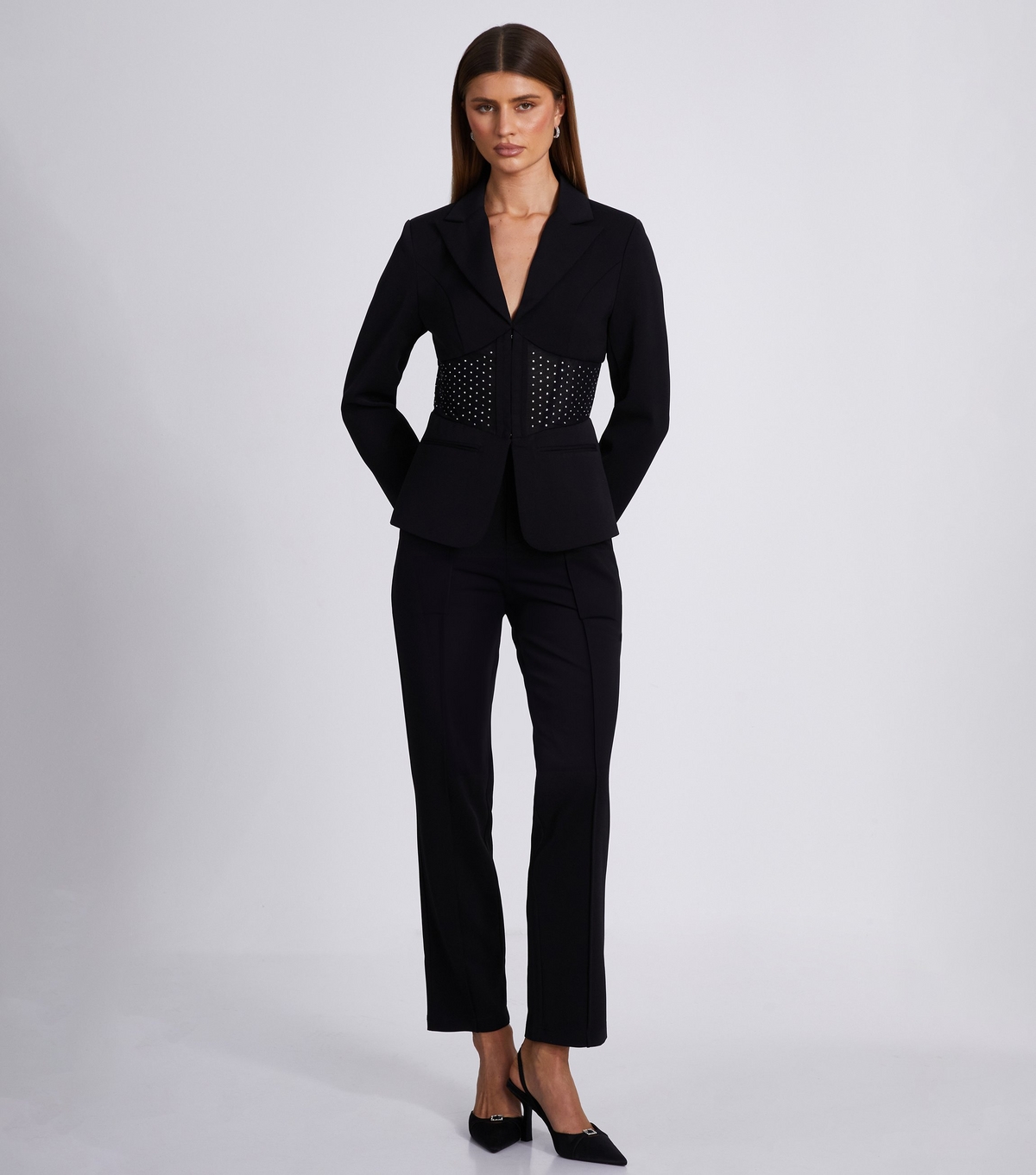 Women's Corset Waist Tailored Blazer Quiz New Look