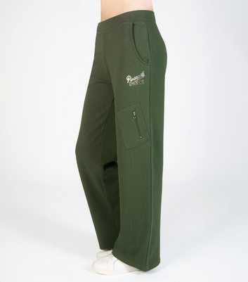 Girls Pineapple Green Wide Leg Cargo Joggers 