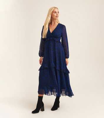 Gini London Navy Chiffon Maxi Dress