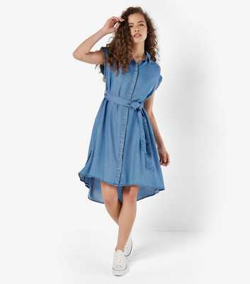 Apricot Blue Denim Shirt Dress