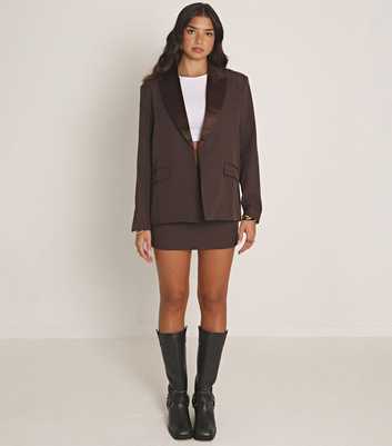 WKNDGIRL Brown Single Breasted Blazer