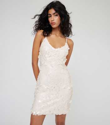 WKNDGIRL White Disc Embellished Mini Dress