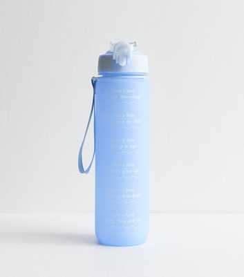 Blue Pop Lid Straw 1L Message Water Bottle