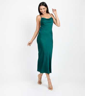 Little Mistress by Chloe Lewis Green Cowl Neck Midi Dress