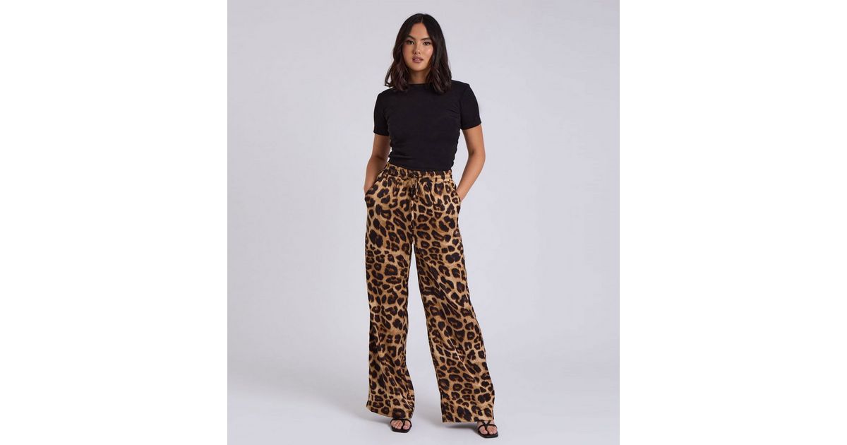 Sugarhill Nica Wide Leg Leopard Trousers