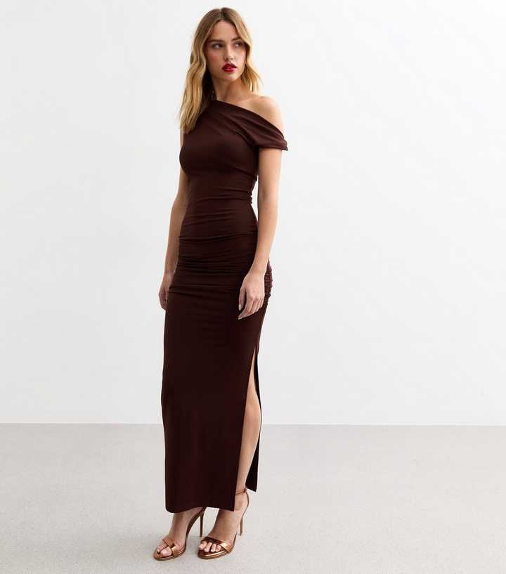 new look brown dress Long Sleeves Burgundy Lace Short Dress – Ohmollydress