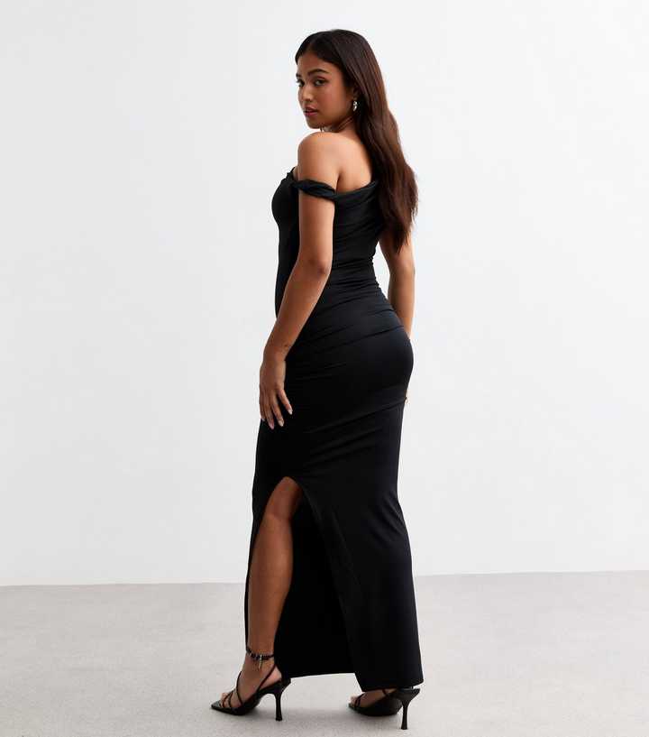 Petite Black Twist Shoulder Maxi Dress | New Look Petite Black Twist Shoulder Maxi Dress | New Look